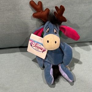 3/$25 The Disney store Christmas Mini beanbag Eeyore reindeer